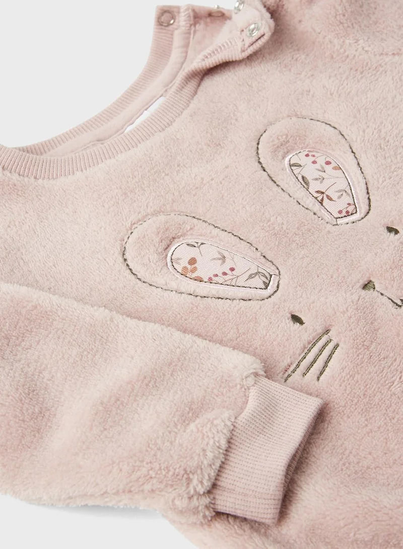 NAME IT Infant Bunny Long Sleeve Sweatshirt