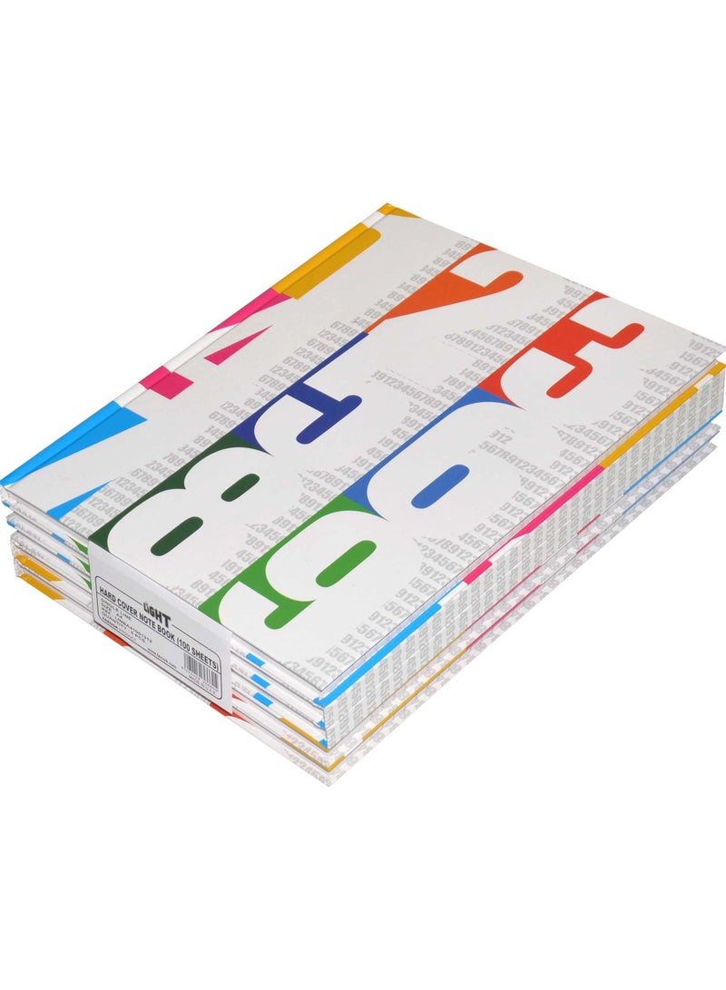 FIS LIGHT Pack of 5  Hard Cover Note Book 100 Sheets. Size : A4  -LINBA41001312 - Image 1