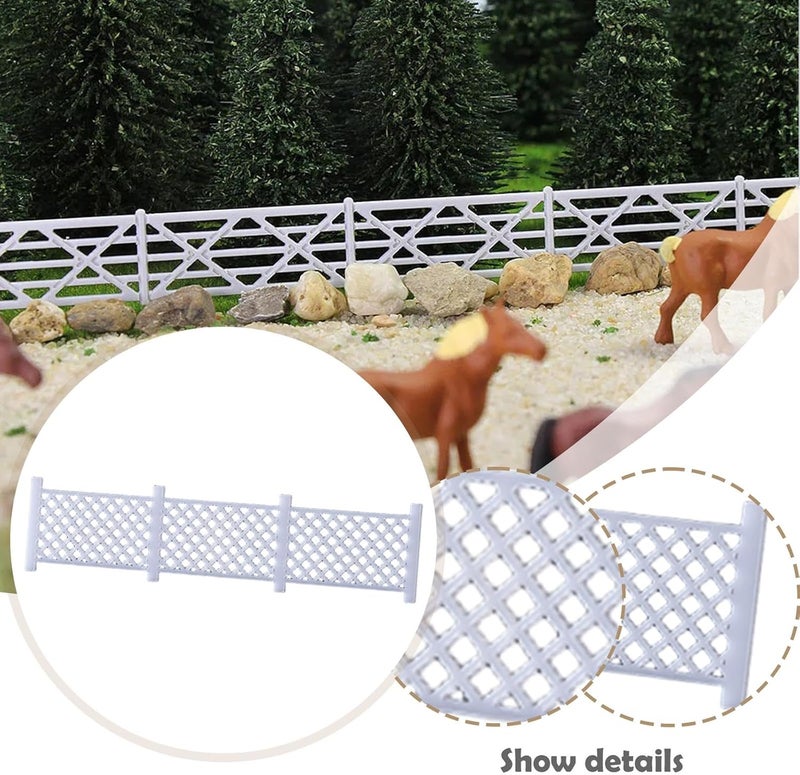 10 Pieces Mini Fence Model Railway Railing Model Building Barrier for Sand Table Landscape DIY Architecture Craft Decoration for Collectors, Style C - Image 2