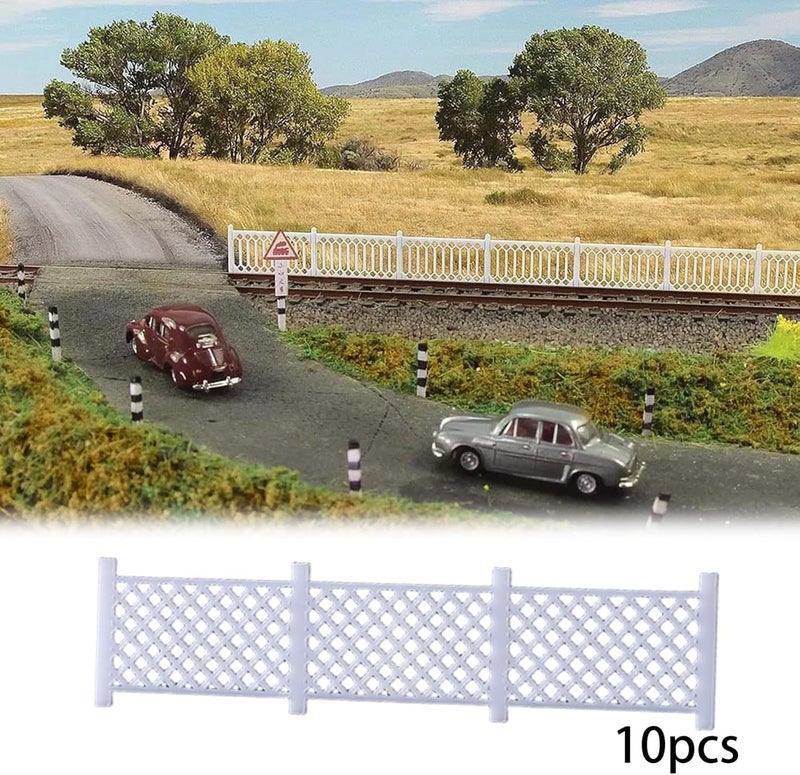 10 Pieces Mini Fence Model Railway Railing Model Building Barrier for Sand Table Landscape DIY Architecture Craft Decoration for Collectors, Style C - Image 4