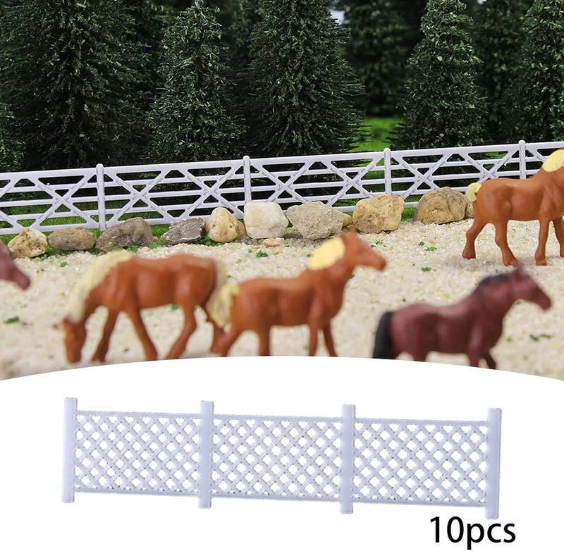 10 Pieces Mini Fence Model Railway Railing Model Building Barrier for Sand Table Landscape DIY Architecture Craft Decoration for Collectors, Style C - Image 5