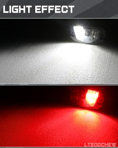 LTEODCHEW V-Pro UTV Dome Light, 12V Universal Roll Bar Mount LED Dome Light IP68 Waterproof Aluminum for UTV Polaris RZR Can Am Kawasaki Pioneer ATV Golf Cart SXS Car Truck - White/Red - Image 2