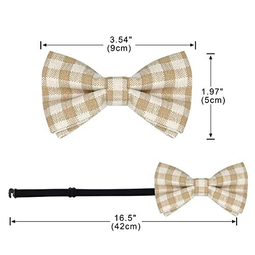 BEWDIO Brown Baby Suspenders and Bow Tie for Boys, Stripe Bowtie and Suspenders with 4 Strong Metal Clips (4-12-1) - Image 5