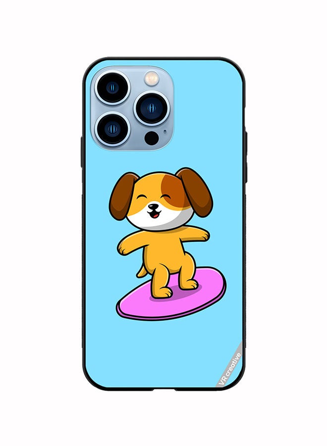VR CREATIVE Protective Case Cover For Apple iPhone 14 Pro Max Surf Dog Design Multicolour - Image 1