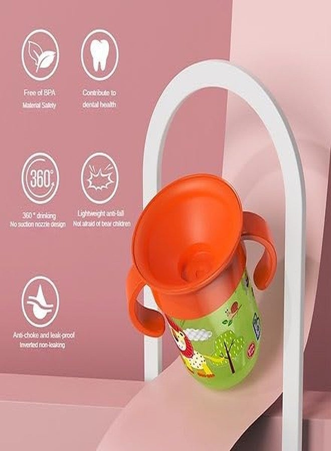 Moppets كوب الشرب Moppets Baby Wonder (يعمل بالشفاه بزاوية 360 درجة) بمقبض مزدوج وغطاء (وردي) - Image 4