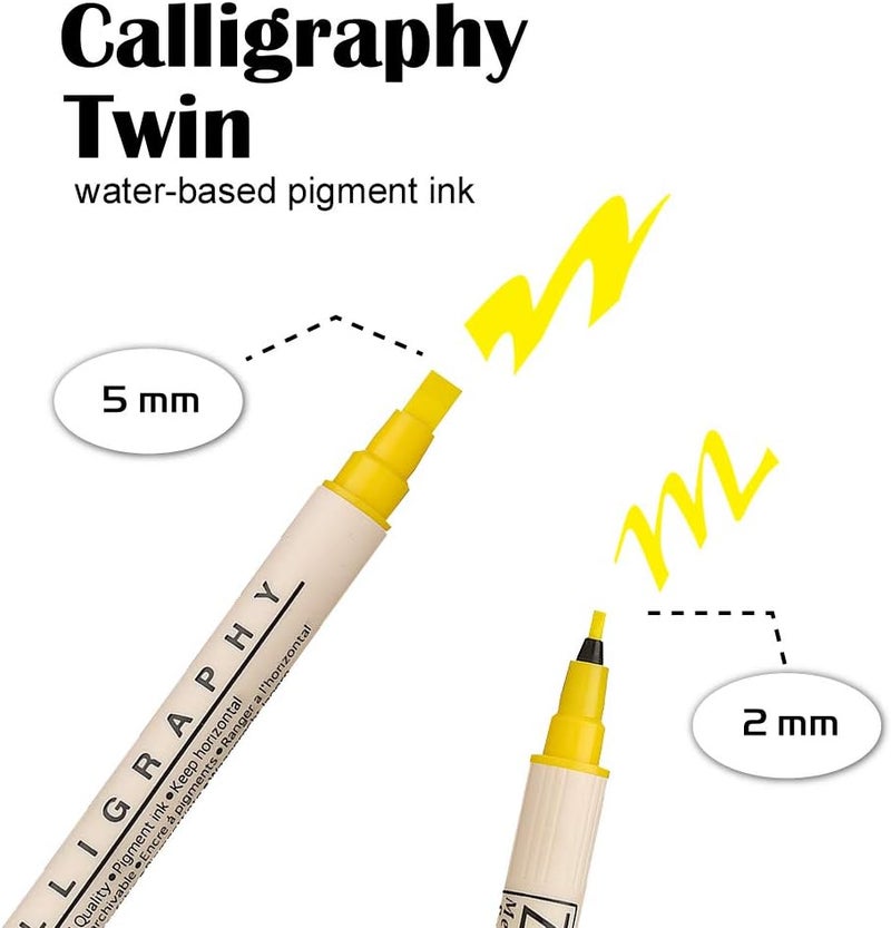 Zig MS34008V Memory System Calligraphy Markers - Multicolor Dual Tip 8-Pack - Image 5