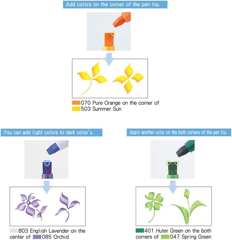 Zig MS34008V Memory System Calligraphy Markers - Multicolor Dual Tip 8-Pack - Image 4