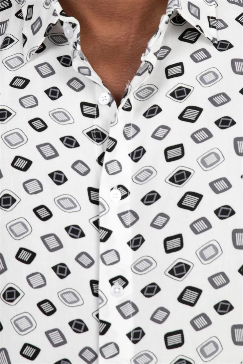 تودورس Slim Fit Slim Fit Long Sleeve Printed Pattern Viscose Tencel Sports Men's Shirt - 10