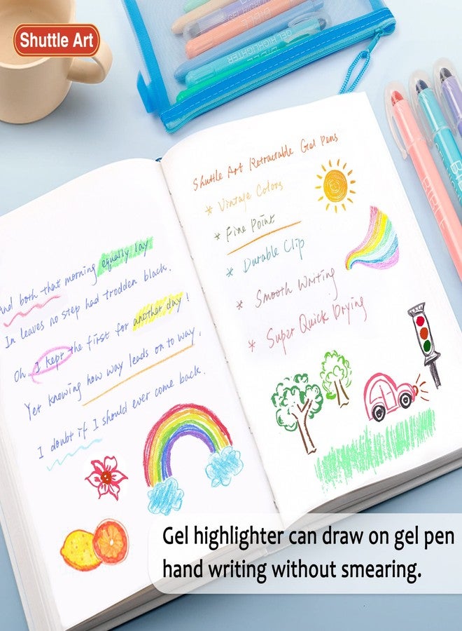 Shuttle Art Bible Highlighters and Pens No Bleed, 22 Pack Bible Journaling Kit, 12 Colors Gel Highlighters and 10 Colors Ballpoint Pens with a storage bag, Bible Markers No Bleed Through by Shuttle Art - Image 5