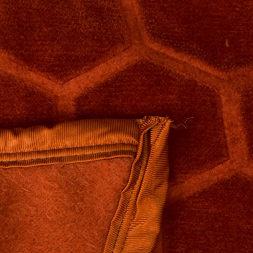 BENAVJI Mink Floral Embossed Super Soft AC Bed Velvet for Winter Blanket (Single, Rust) - Image 5