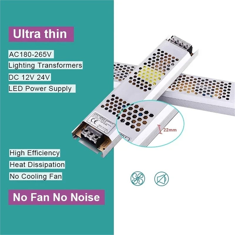 Ultra Thin LED Power Supply Driver 200W AC180 260V DC12V 24V For Strip Lights - Image 3