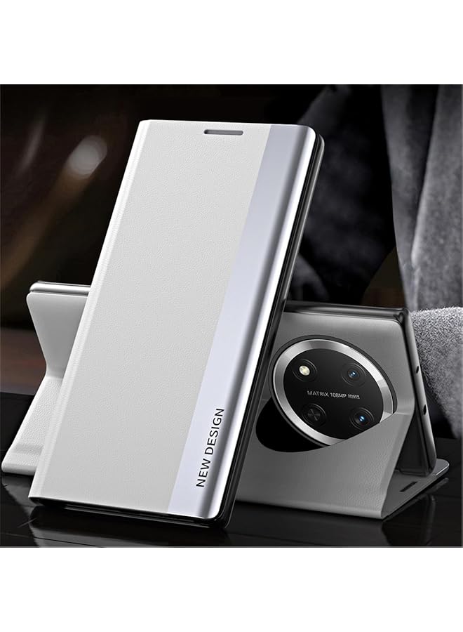 erorex Case Compatible With Honor X9C 5G Electroplated Frosted Magnetic Anti Fall Phone Case With Stand Function Skin Friendly Shockproof Protective Cover White - Image 1