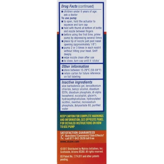 Zicam Intense Sinus Relief Nasal Spray, 12 Hour Relief of Painful Sinus Pressure, No-Drip Liquid with Cooling Menthol & Eucalyptus - 0.50 fl oz (Pack of 3) - Image 4