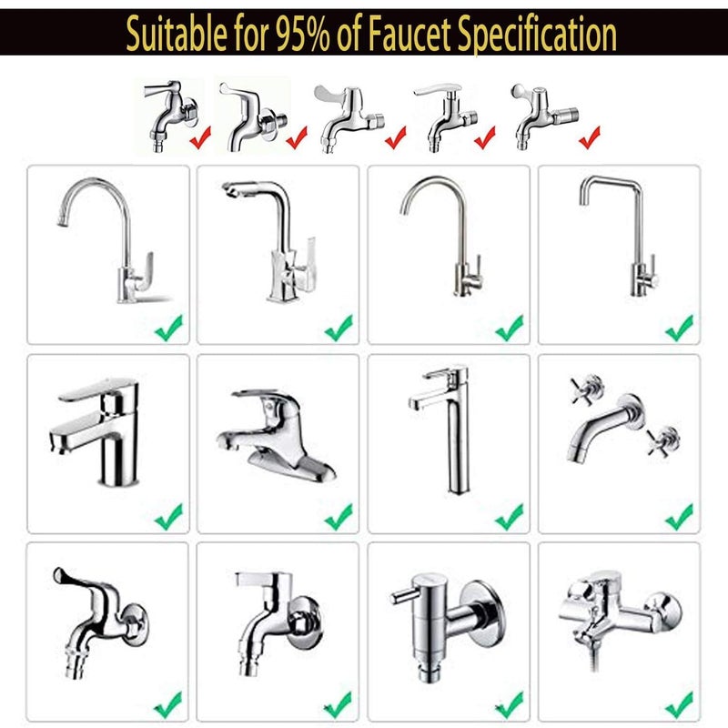 KRIVETY Movable Kitchen Faucet 360 Rotatable Universal Filter Nozzle Sprayer Head Replacement for SplashProof Water Swivel Adapter Spray Saving Aerator Double Mode Bathroom Sink Pack of 2 - Image 2