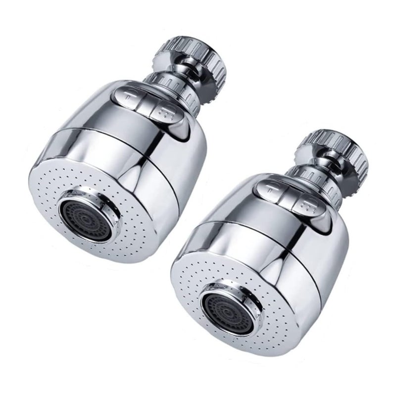 KRIVETY Movable Kitchen Faucet 360 Rotatable Universal Filter Nozzle Sprayer Head Replacement for SplashProof Water Swivel Adapter Spray Saving Aerator Double Mode Bathroom Sink Pack of 2 - Image 1