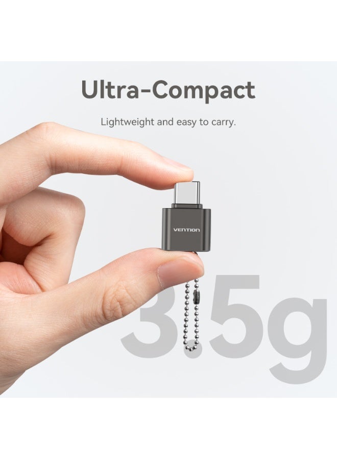 فينشن قارئ بطاقات MicroSD من نوع USB 2.0 Type-C بلون رمادي مصنوع من سبيكة الزنك، النموذج رقم CLMH0 - Image 5