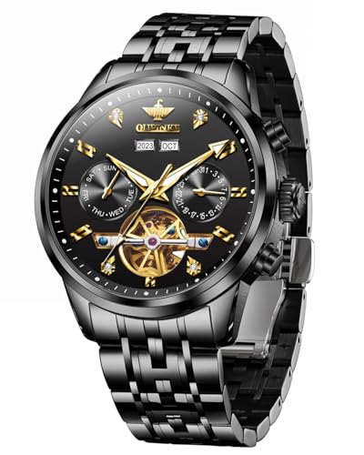 OUPINKE Men Skeleton Watch Automatic Mechanical Luxury Dress Waterproof Sapphire Crystal Wrist Watches for Men - Image 1