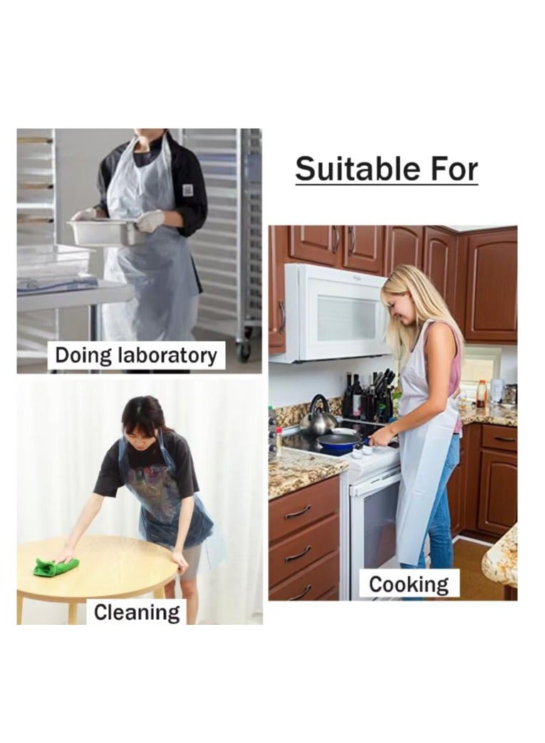 VINSTAR Disposable PE Clear Plastic Apron (1000 Pack) - Waterproof, Plain Polythene Aprons - One Size Fits All - Ideal for Servers, Adults Kids Painting Cooking and More - Image 2