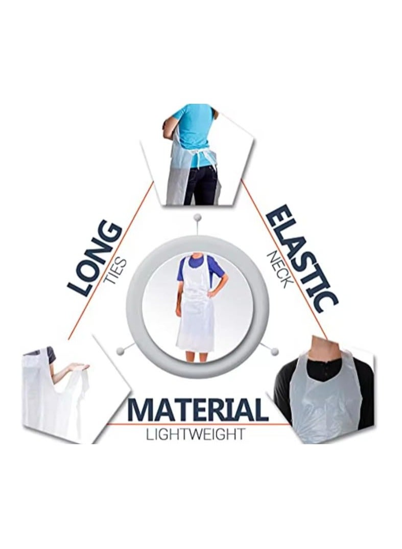 VINSTAR Disposable PE Clear Plastic Apron (1000 Pack) - Waterproof, Plain Polythene Aprons - One Size Fits All - Ideal for Servers, Adults Kids Painting Cooking and More - Image 4
