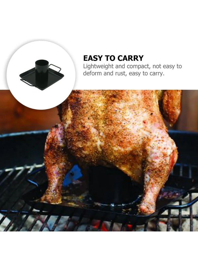 Universal Cast Iron Chicken Roaster – Pre-Seasoned Vertical Poultry Roaster with Drip Pan, Handles & Rack | Oven & Grill Safe Chicken and Turkey Roaster for Juicy, Tender, Flavorful Meat - Image 5