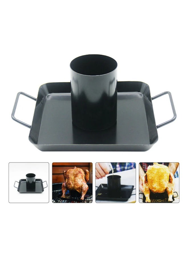 Universal Cast Iron Chicken Roaster – Pre-Seasoned Vertical Poultry Roaster with Drip Pan, Handles & Rack | Oven & Grill Safe Chicken and Turkey Roaster for Juicy, Tender, Flavorful Meat - Image 1