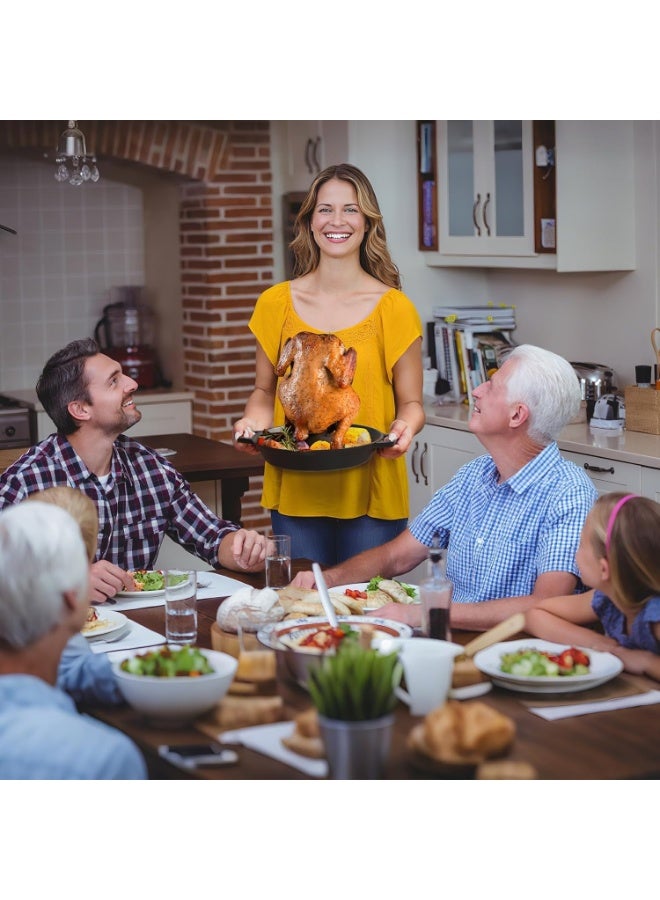 Universal Cast Iron Chicken Roaster – Pre-Seasoned Vertical Poultry Roaster with Drip Pan, Handles & Rack | Oven & Grill Safe Chicken and Turkey Roaster for Juicy, Tender, Flavorful Meat - Image 3