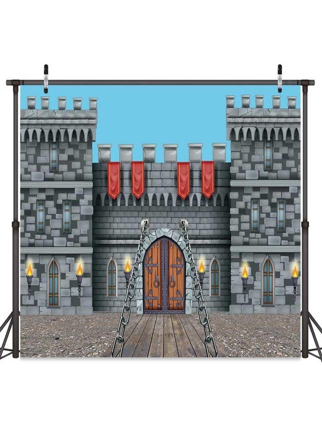 MERCHR 7x5ft Knight Castle Backdrop Banner Polyester Backdrop Banner for Photo Shoot Birthday Party - Image 2