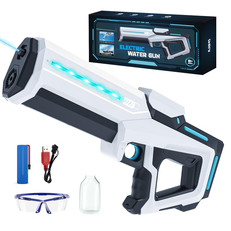 Skirfy Electric Water Gun for Adults KidsBatteryPowered Squirt Toy with Tank LED LightStrongest Auto Water BlasterSummer Outdoor Beach PlayPool Garden Fun for Kids Age 8 9 10 - Image 3