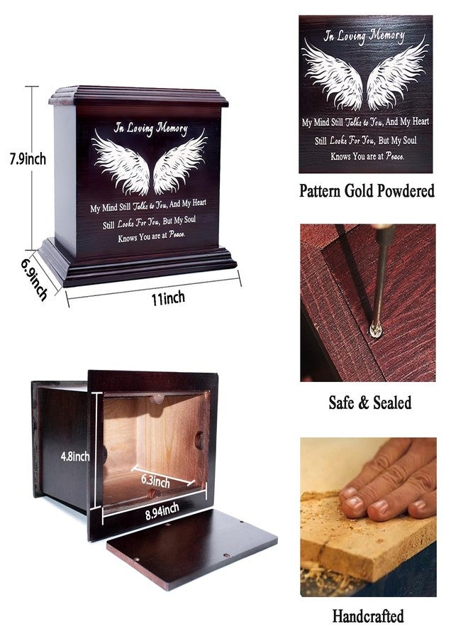 JOYSPARKING Wooden Urns for Ashes Urns for Human Ashes Decorative Urns for Men Women Urns for Adult Ashes Funeral Urns, Wooden Urns Box and Casket-Wing - Image 3