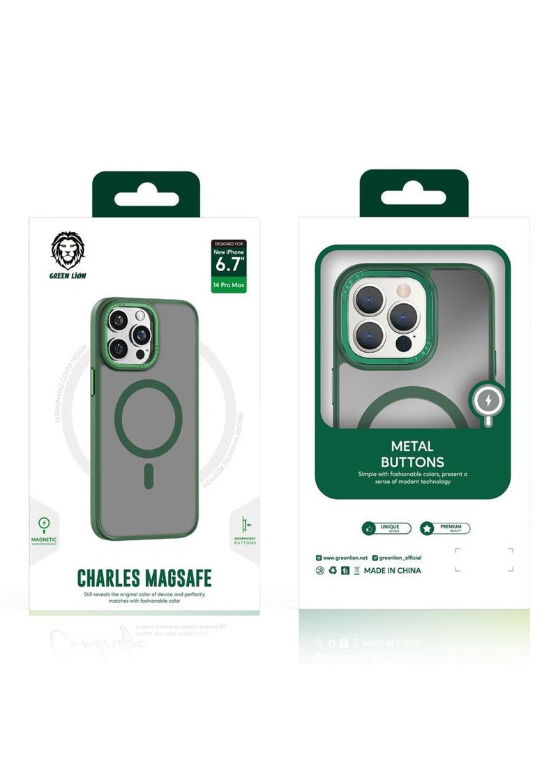 GREEN LION - Green Lion Charles Magsafe Case for iPhone 14 Pro Max ( 6.7" ) - Green - Image 1