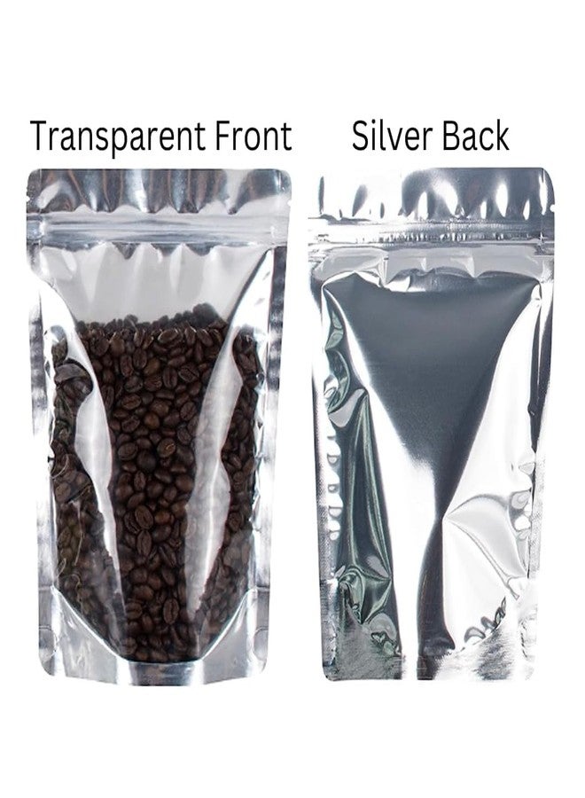 TACKYTRAP Transparent Front Silver Back Standup Zipper Pouch | Reusable LDPE Zip Lock Bag for Food Storage Product Packaging | 5x8 Inch 250gm Capacity (20 Pcs) - Image 4