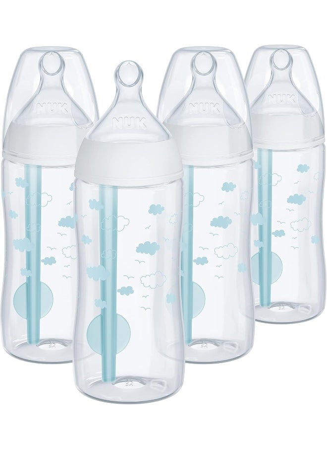NUK NUK Smooth Flow Pro Anti Colic Baby Bottle - Easy to Assemble and Clean & Reduces Newborn Spit-up & Gas, 10oz, 4-Pack, Neutral  - Image 1
