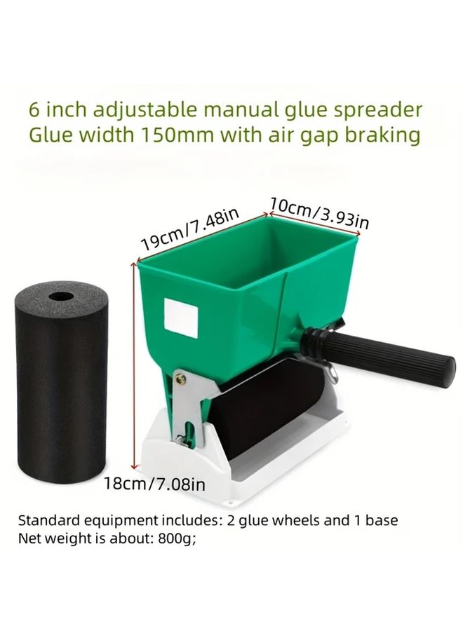 6 Inch Manual Plastic Glue Roller For Woodworking DIY With 2 Rollers Ergonomic Handle - Image 3