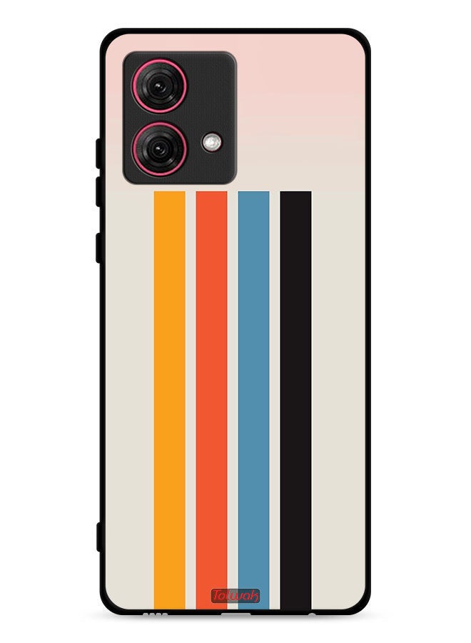 Tolwak Motorola Moto G84 5G Protective Case Cover Straight Lines Pattern - Image 1