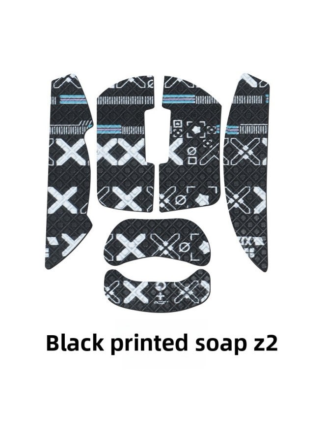 Suitable For Soap Z2 Mouse Anti-slip Stickers Sweat-absorbent Stickers Mouse Protection Side Skirt Protective Film Ice Version ICE Foot Pad-Color:[all Inclusive] Black Printed Mouse Stickers [free Cleaning Cotton]  - Image 5