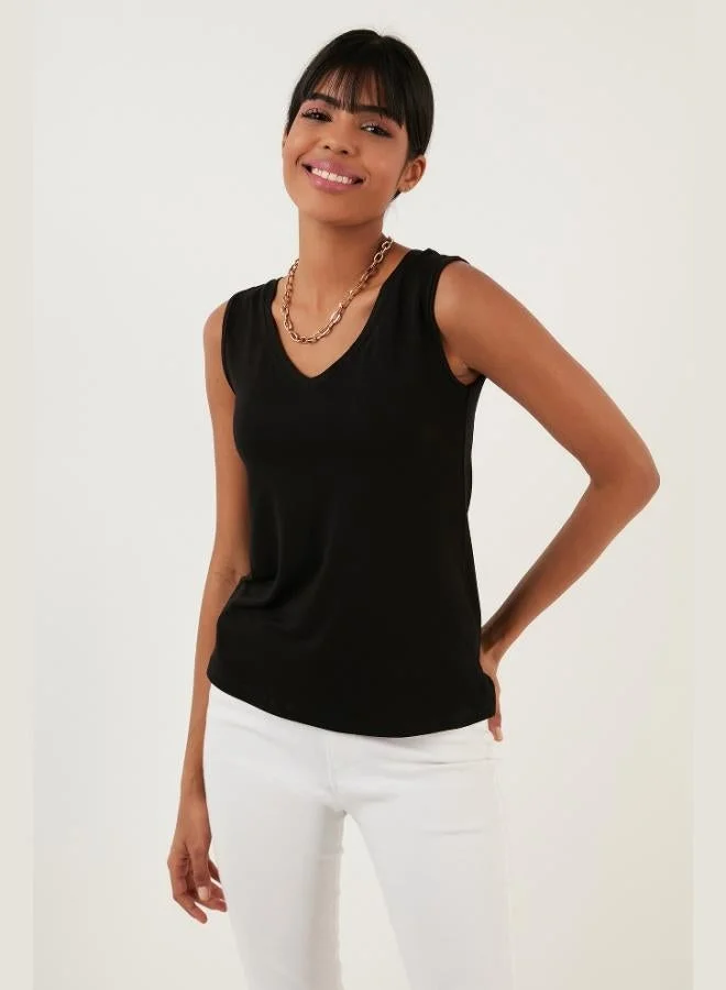 Lela Lela Slim Fit V-Neck Thick Strap 2-Pack Blouse Women's Blouse 5864384S2