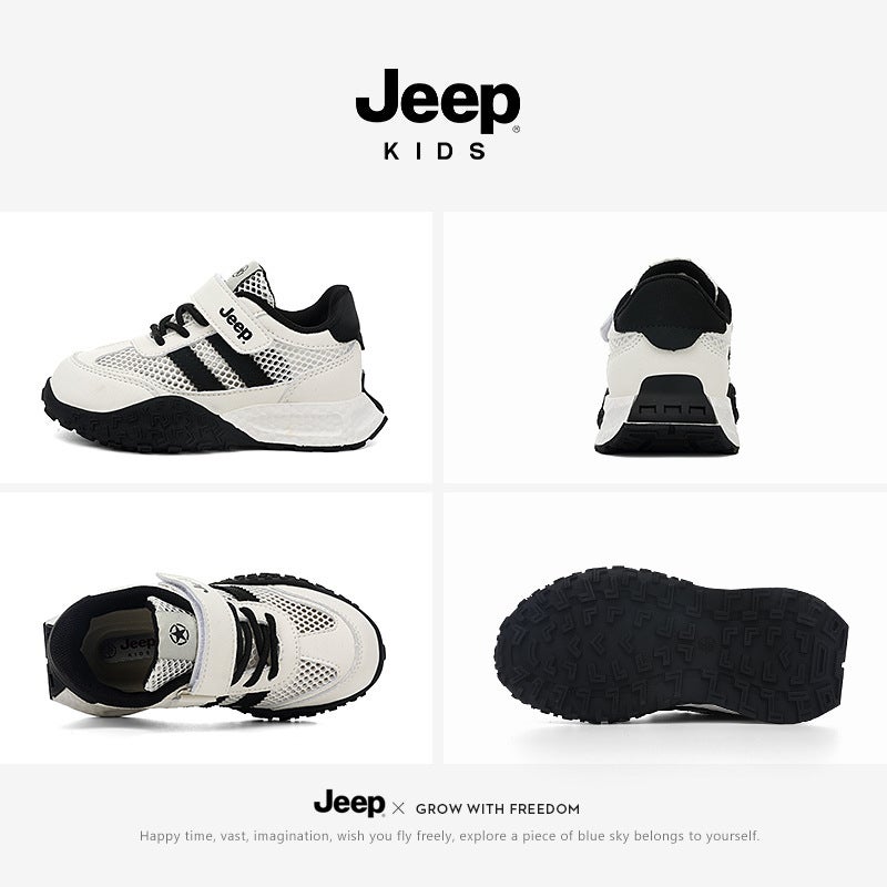 Jeep Boys' Sports Shoes Children'S Shoes 2025 Mesh Breathable Velcro Boys Panda Children'S Shoes - Image 4