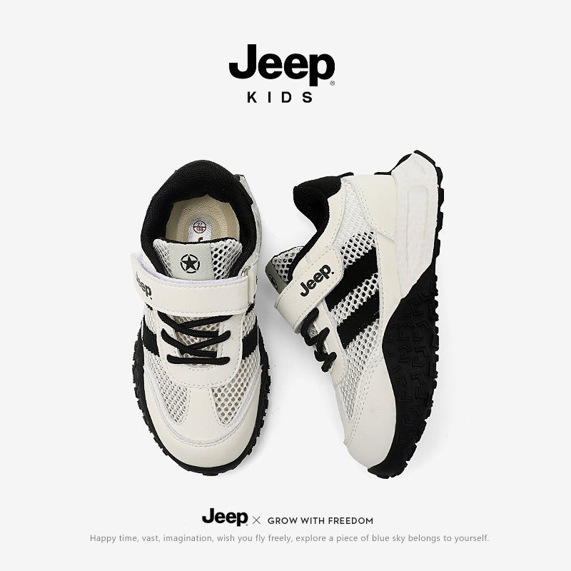 Jeep Boys' Sports Shoes Children'S Shoes 2025 Mesh Breathable Velcro Boys Panda Children'S Shoes - Image 3