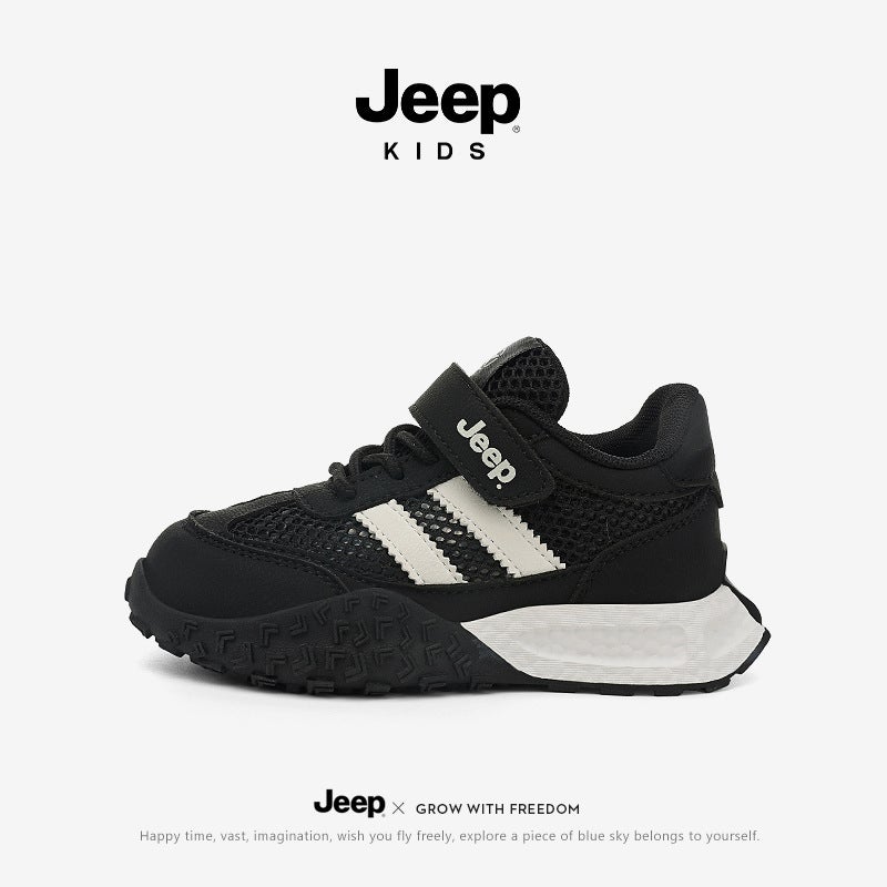 Jeep Boys' Sports Shoes Children'S Shoes 2025 Mesh Breathable Velcro Boys Panda Children'S Shoes - Image 1