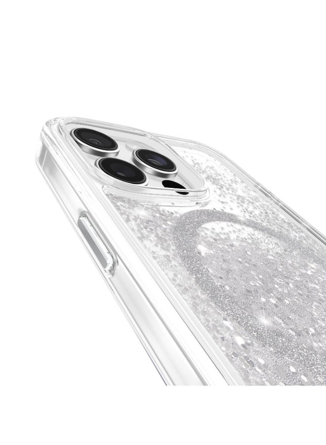 CASE-MATE Waterfall Case w/ Magsafe for Apple iPhone 16 Pro Max 6.9" 2024| 12-Ft Drop Protection w/ Anti-Scratch Anti Yellowing Coating, Raised Edges, Fashion Case, Wireless Charging - White Silver - Image 5