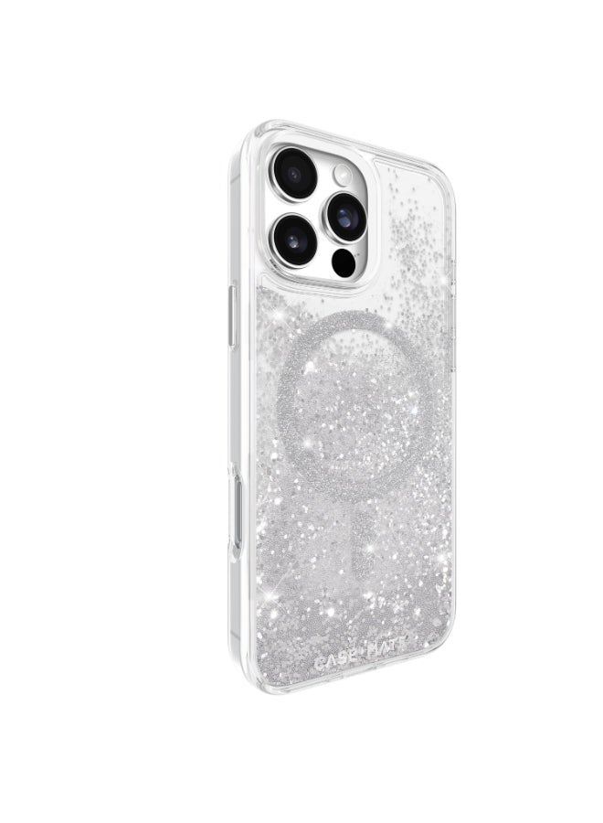 CASE-MATE Waterfall Case w/ Magsafe for Apple iPhone 16 Pro Max 6.9" 2024| 12-Ft Drop Protection w/ Anti-Scratch Anti Yellowing Coating, Raised Edges, Fashion Case, Wireless Charging - White Silver - Image 2