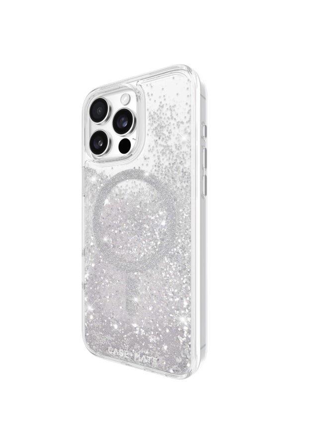 CASE-MATE Waterfall Case w/ Magsafe for Apple iPhone 16 Pro Max 6.9" 2024| 12-Ft Drop Protection w/ Anti-Scratch Anti Yellowing Coating, Raised Edges, Fashion Case, Wireless Charging - White Silver - Image 3