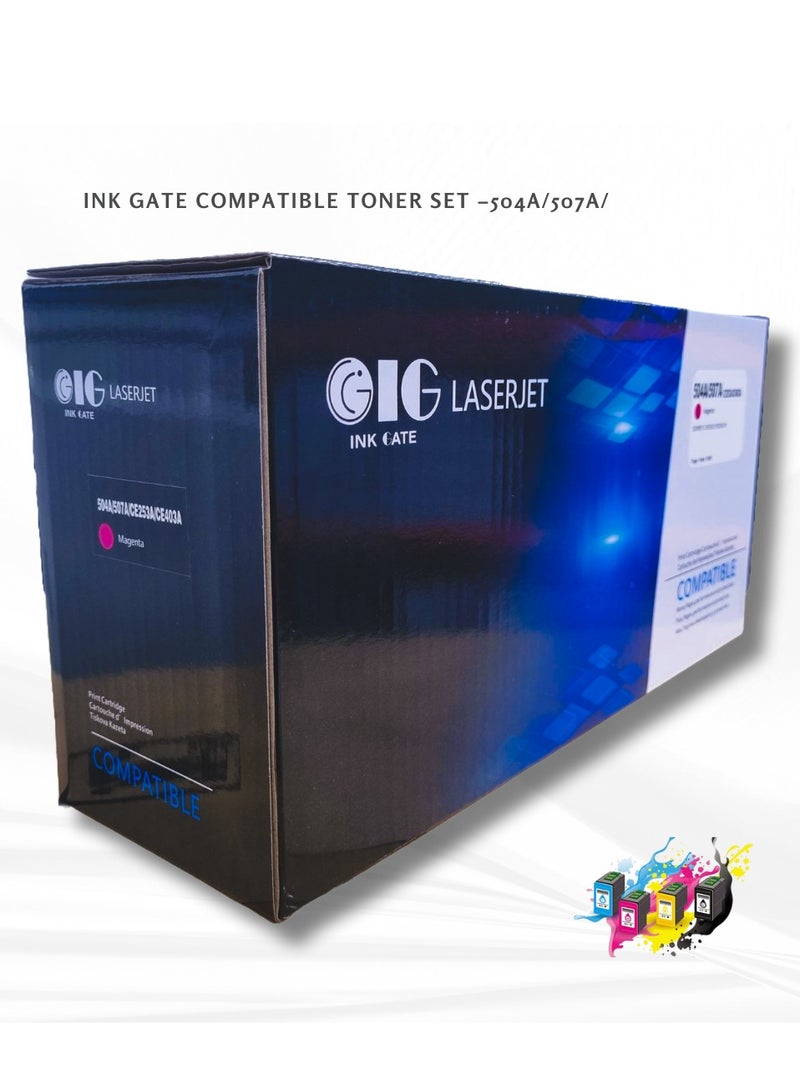 IG Compatible CE253A / 504A / 507A Magenta Toner Cartridge – For HP CP3525, CM3530, M551, M575 Series – Up to 6,000 Pages - Image 1