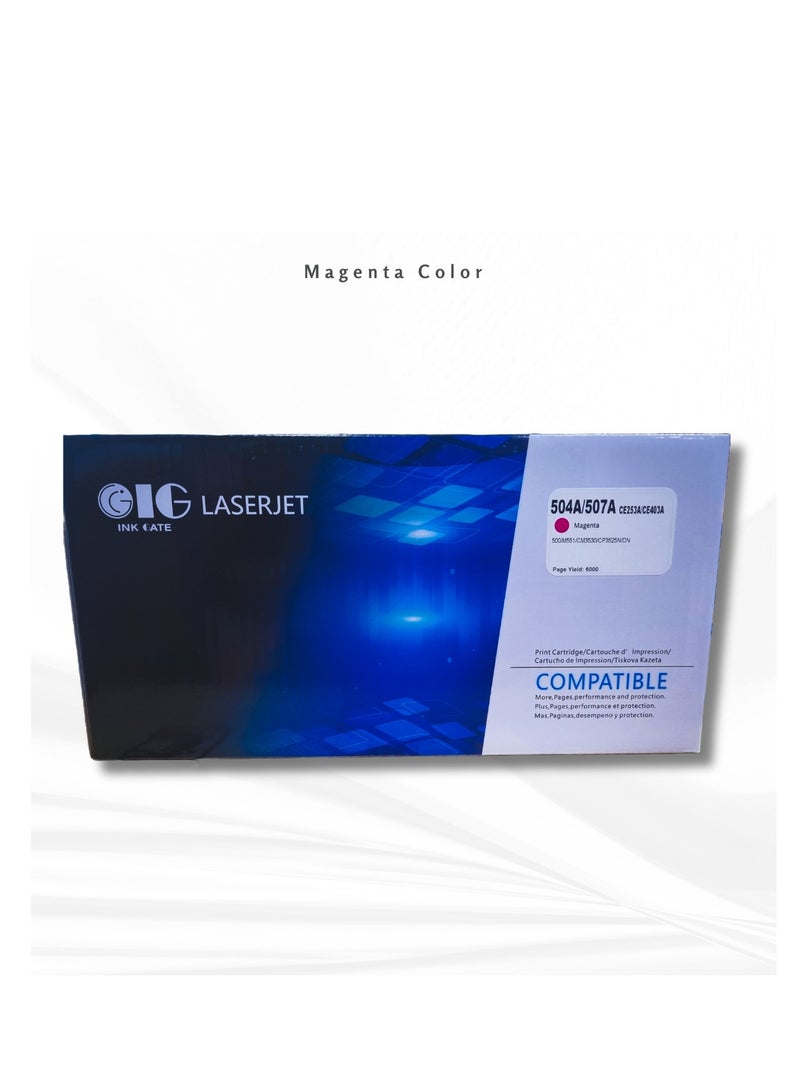 IG Compatible CE253A / 504A / 507A Magenta Toner Cartridge – For HP CP3525, CM3530, M551, M575 Series – Up to 6,000 Pages - Image 2