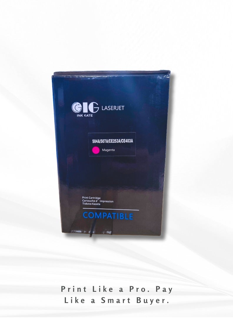 IG Compatible CE253A / 504A / 507A Magenta Toner Cartridge – For HP CP3525, CM3530, M551, M575 Series – Up to 6,000 Pages - Image 3