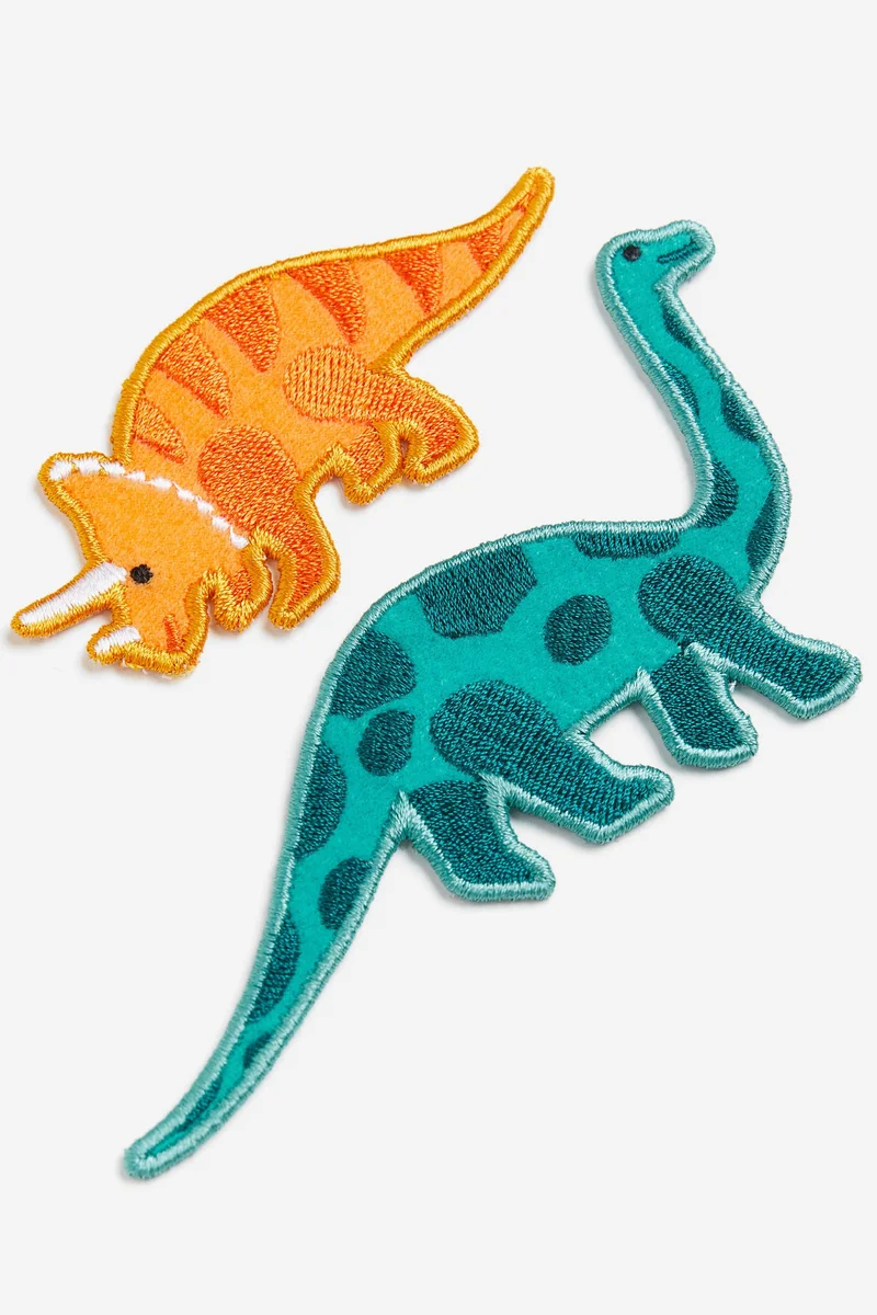 H&M 2-pack dinosaur-motif repair patches