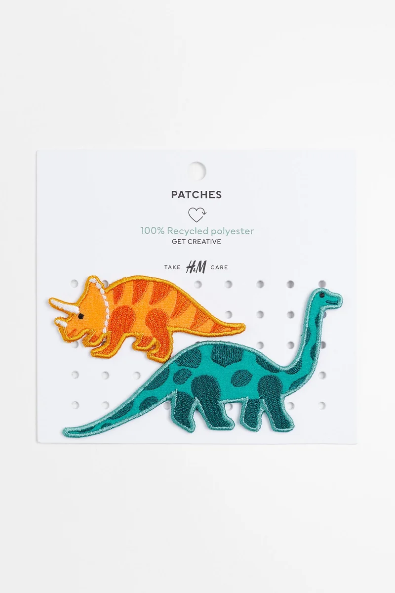 H&M 2-pack dinosaur-motif repair patches
