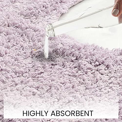 SASHAA WORLD Solid Anti-Skid Cotton Bathmat and Contour Set for Bathroom, Ultra Soft & Absorbent, Tufted Weave, Anti-Slip Latex Backing, Includes Contour & Rectangle Mat, 50X80cm, Lilac Pack of 2 - Image 5