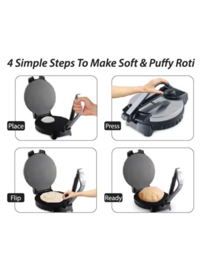 Generic - SF5999RT Roti Chapati Maker | 10-Inch Electric Flatbread Cooker with Non-Stick Surface for Effortless Cooking and Cleaning | 1200W High-Powered Heating for Fast and Even Cooking | Compact, Lightweight Design for Easy Storage | Perfect for Making Rotis, Chapatis, Parathas, and Tortillas at Home - Image 1