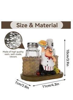 Oasisgalore Chef Figurine Salt and Pepper Shaker Set with Storage Holder - Refillable for Kitchen, BBQ, and Camping.  - Image 5